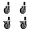 Service Caster 5'' Black Poly Wheel Swivel 1-5/8'' Expanding Stem Caster Set 2 Brakes, 4PK SCC-EX20S514-PPUB-BLK-2-PLB-2-158 - alternate 1